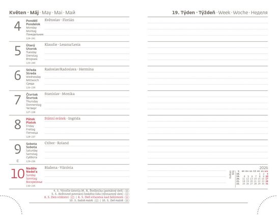 Kapesní diář 2026 Print Pop mousse