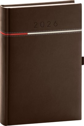 Denní diář 2026 Tomy hnědo-červený