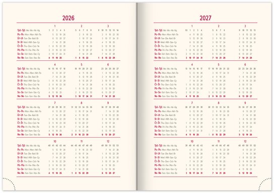 Denní diář 2026 Panama červený