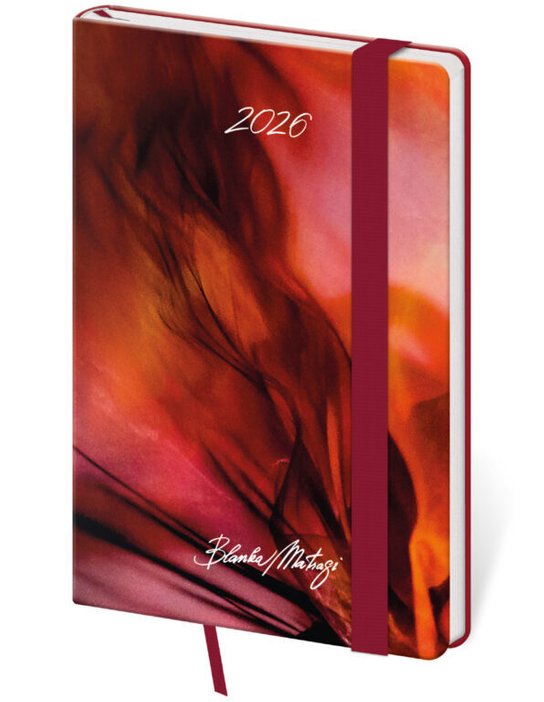 Kapesní diář 2026 Vario Matragi Red s gumičkou