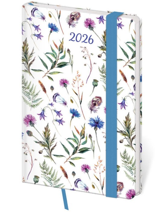 Kapesní diář 2026 Vario Wildflowers s gumičkou