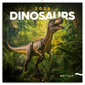 Poznámkový kalendář Dinosauři 2026 - nástěnný kalendář