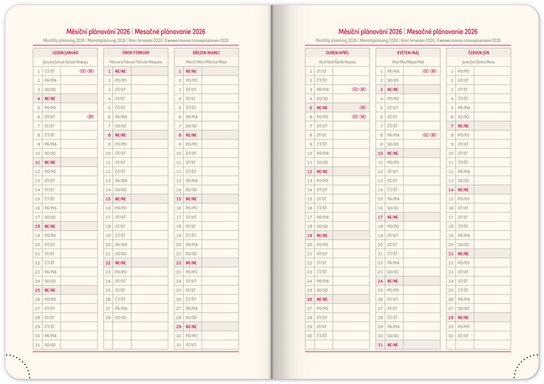 Týdenní diář Diamante 2026 olivový