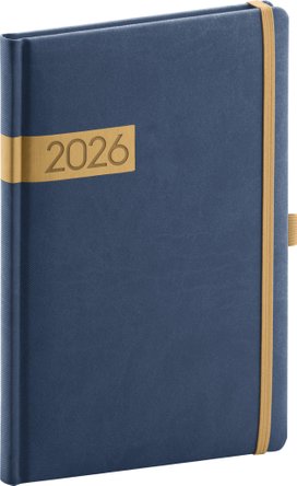 Týdenní diář Twill 2026 modro-zlatý