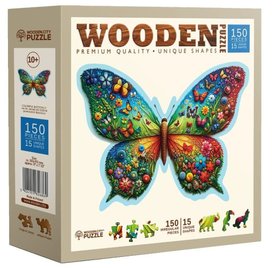 Dřevěné puzzle Barevný motýl 150 dílků