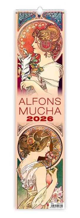 Alfons Mucha vázanka 2026 - nástěnný kalendář