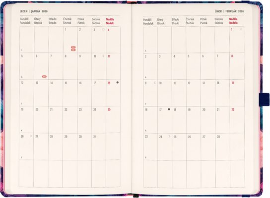 Planbook diář/notes Kytice 2026