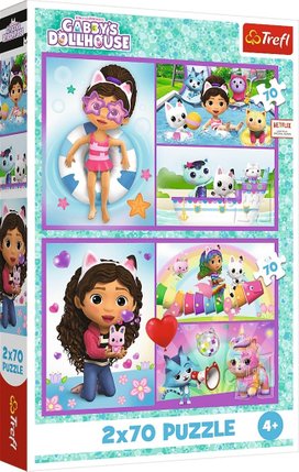 Puzzle Gábinin kouzelný domek Bav se s Gabby 2x70 dílků