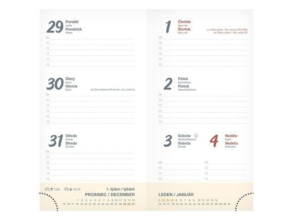 Diář 2026 T806 Lamino 5 90x170mm