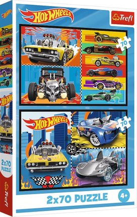 Puzzle Hot Wheels Autíčka 2x70 dílků
