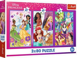 Puzzle Přátelství princezen 3x80 dílků