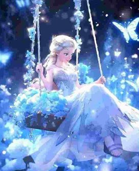 Diamantové malování Elsa na houpačce