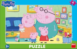 Puzzle 15 Peppa Pig v obývacím pokoji deskové