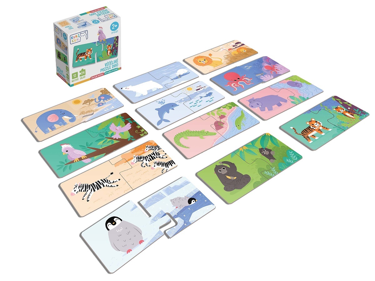 Véééliké puzzle duo Kde bydlí zvířátka