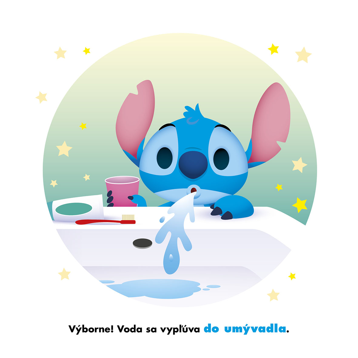 Stitch si čistí zúbky