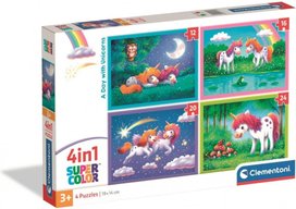 Puzzle Jednorožci 4v1 (12+16+20+24 dílků)