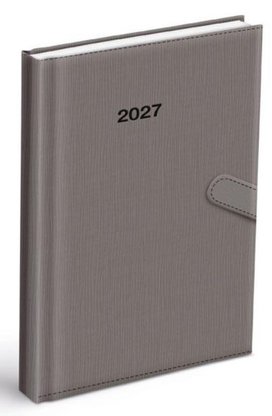 Diář 2027 PU šedý s magnetem