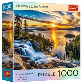 Puzzle Kouzelný západ slunce nad jezerem