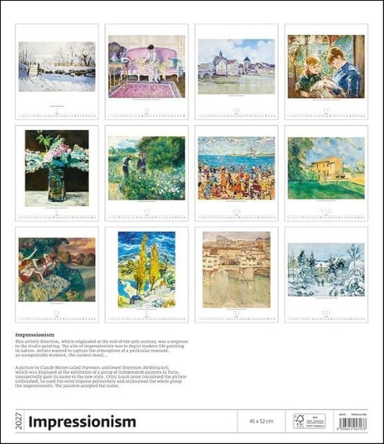 Impressionism 2027 - nástěnný kalendář